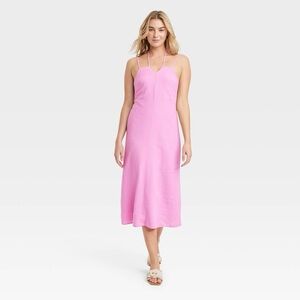 Universal Thread linen midi dress in pink/ light magenta